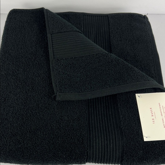 Ted Baker London Bath Towel Black Super Soft Plush Luxury 100% Cotton NEW - Picture 4 of 6